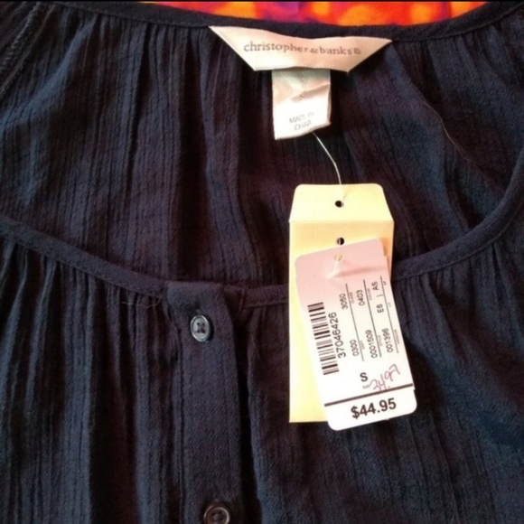 ‼️THRIFT STORE MAKE OFFER NWT Christopher & Banks Top Embroidered Festival Shirt - Picture 6 of 8